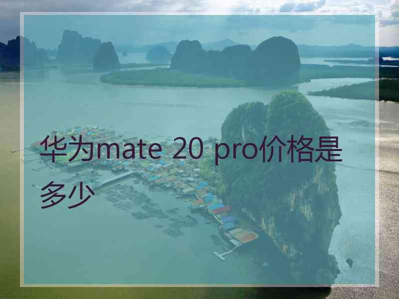 华为mate 20 pro价格是多少