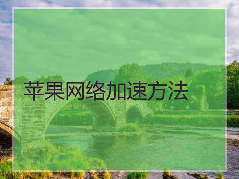 苹果网络加速方法