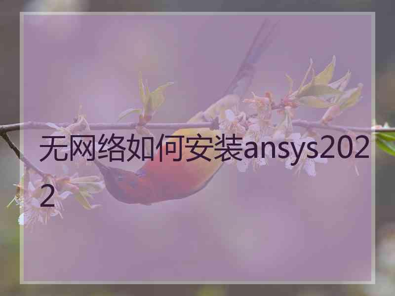 无网络如何安装ansys2022