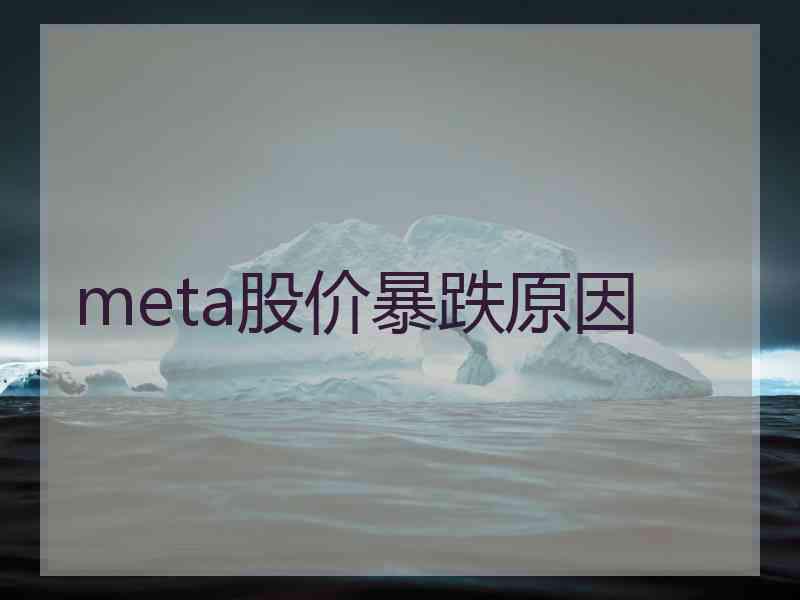 meta股价暴跌原因