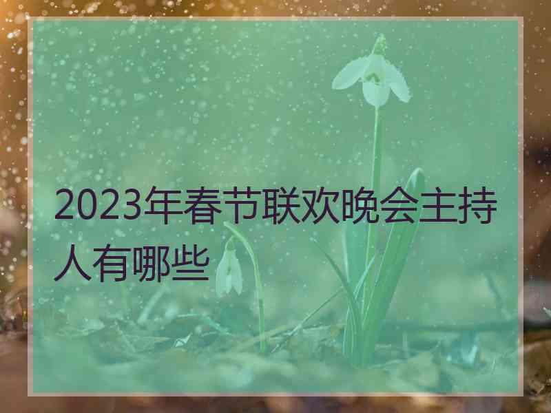 2023年春节联欢晚会主持人有哪些