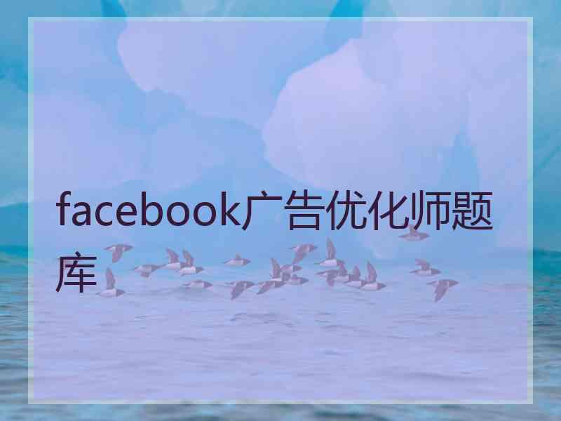 facebook广告优化师题库