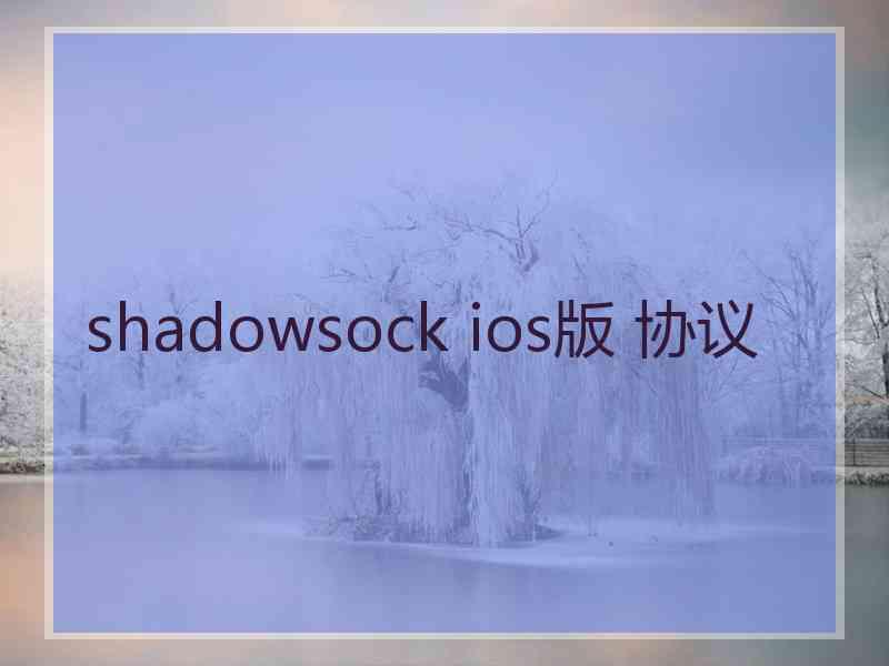 shadowsock ios版 协议