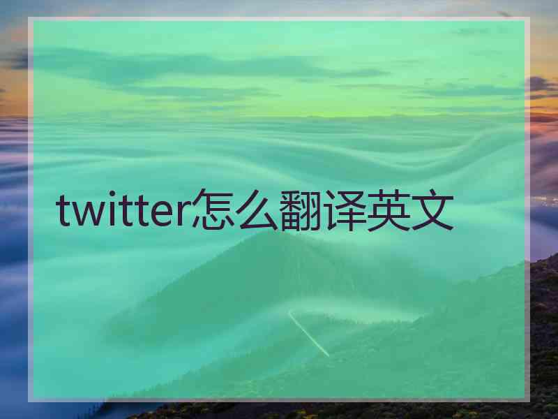 twitter怎么翻译英文