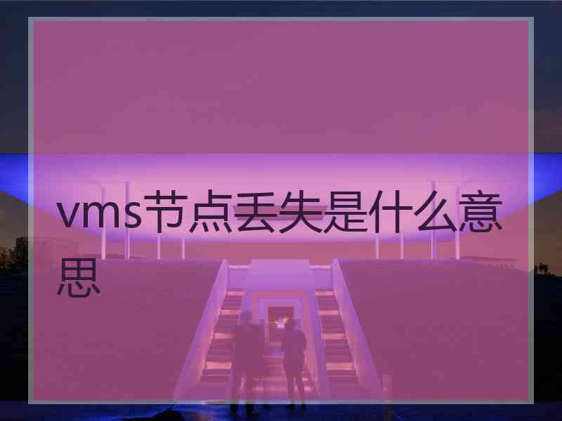 vms节点丢失是什么意思