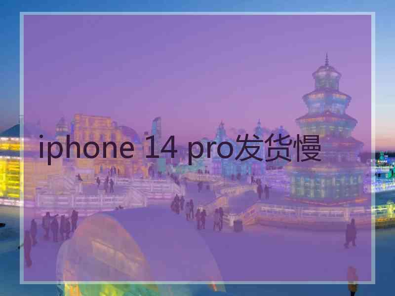 iphone 14 pro发货慢