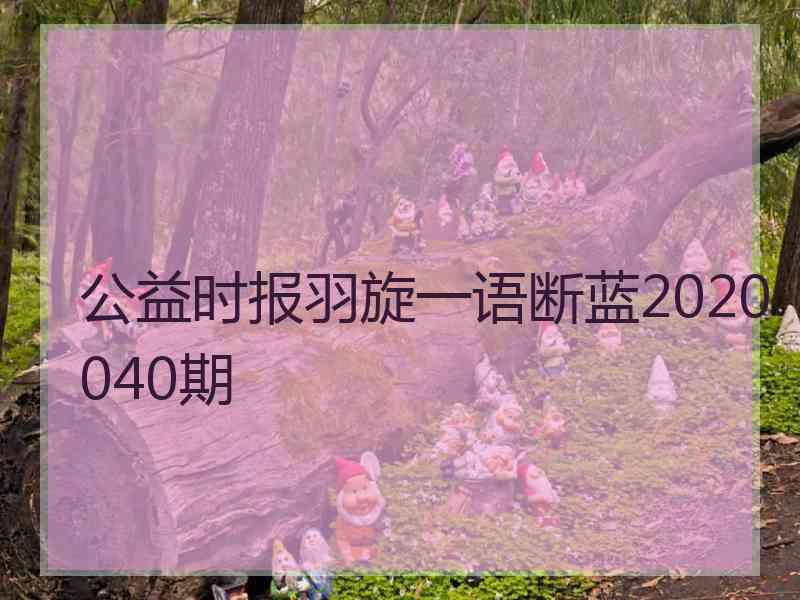 公益时报羽旋一语断蓝2020040期