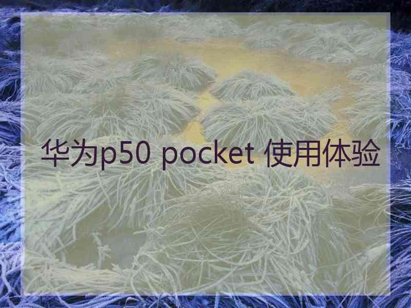 华为p50 pocket 使用体验