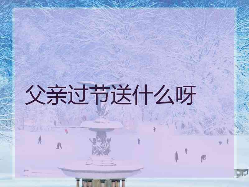 父亲过节送什么呀