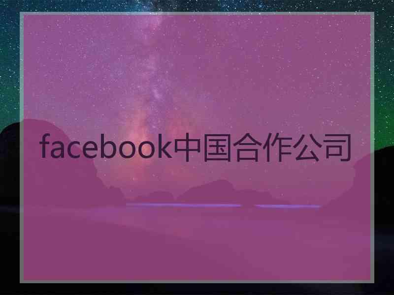 facebook中国合作公司