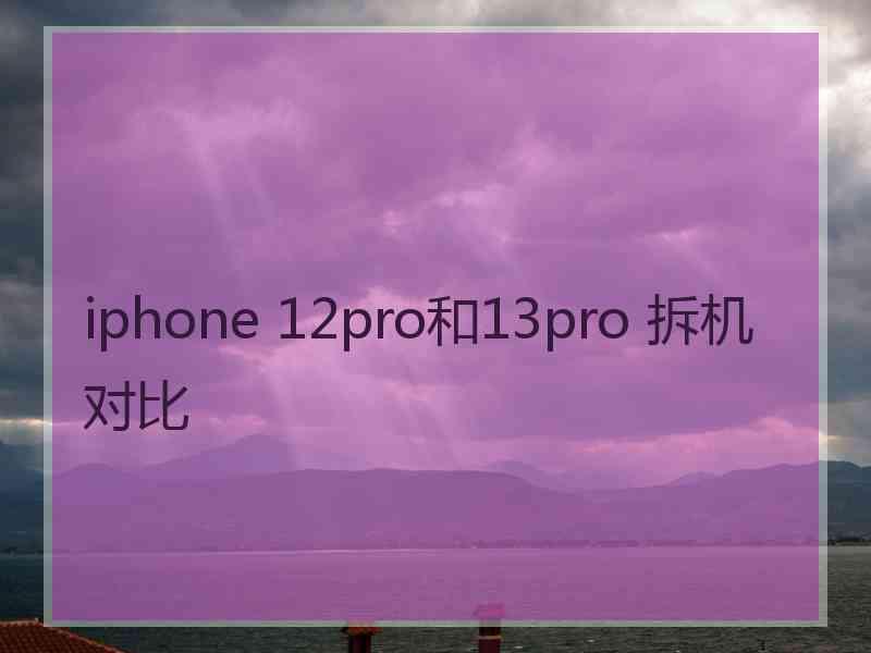 iphone 12pro和13pro 拆机对比