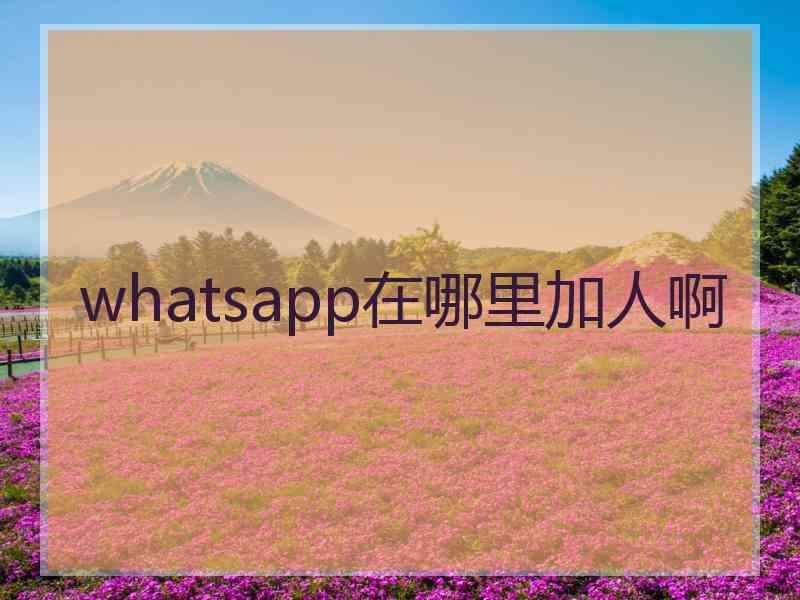 whatsapp在哪里加人啊