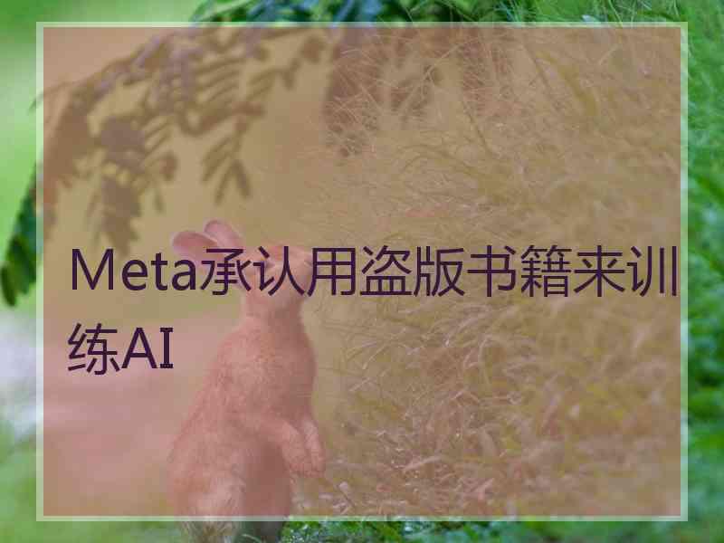 Meta承认用盗版书籍来训练AI