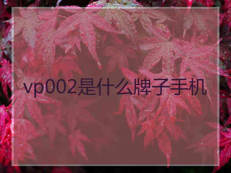 vp002是什么牌子手机