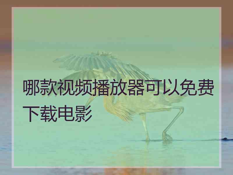 哪款视频播放器可以免费下载电影