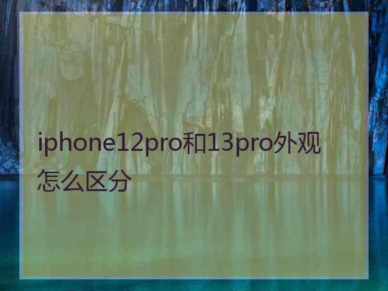 iphone12pro和13pro外观怎么区分