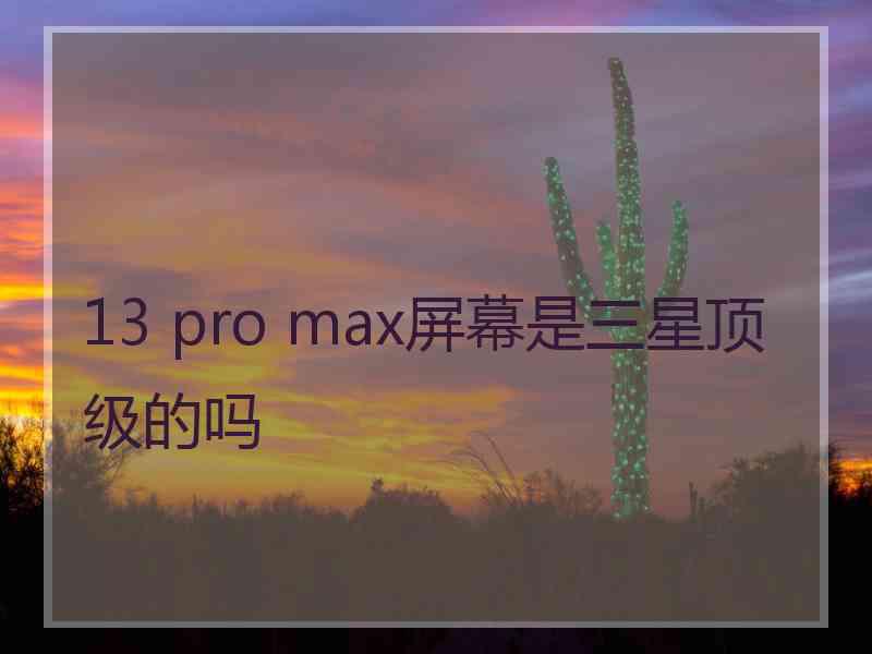 13 pro max屏幕是三星顶级的吗