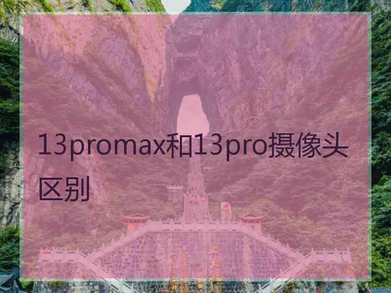 13promax和13pro摄像头区别