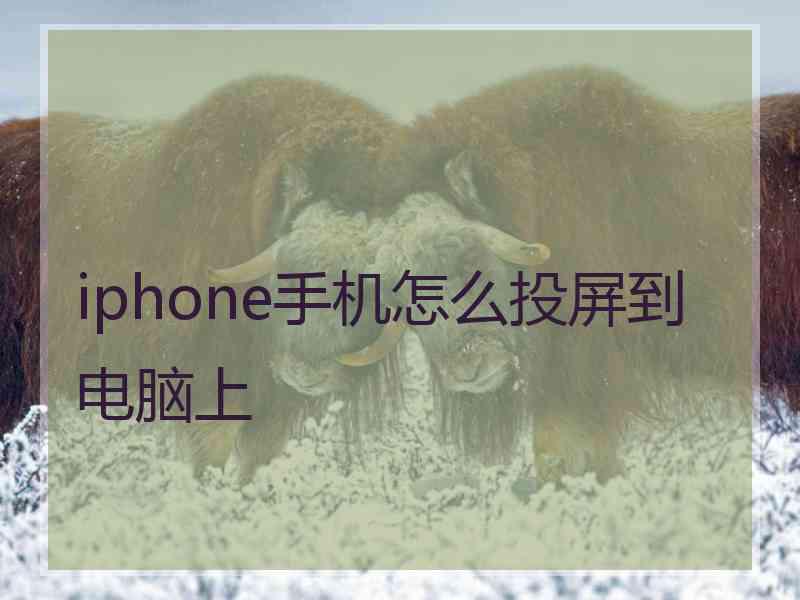 iphone手机怎么投屏到电脑上