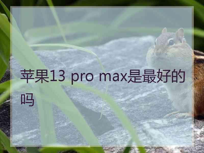 苹果13 pro max是最好的吗