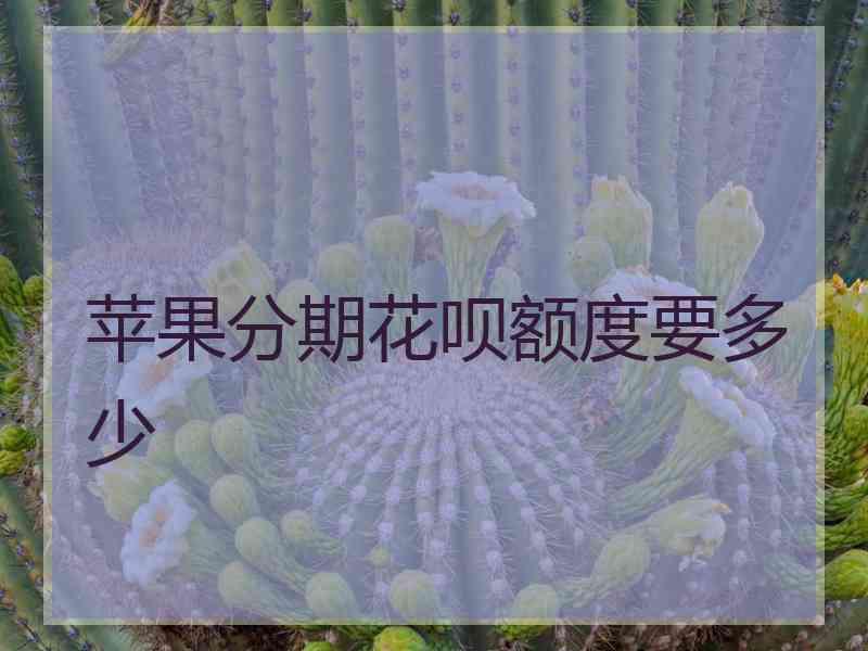 苹果分期花呗额度要多少