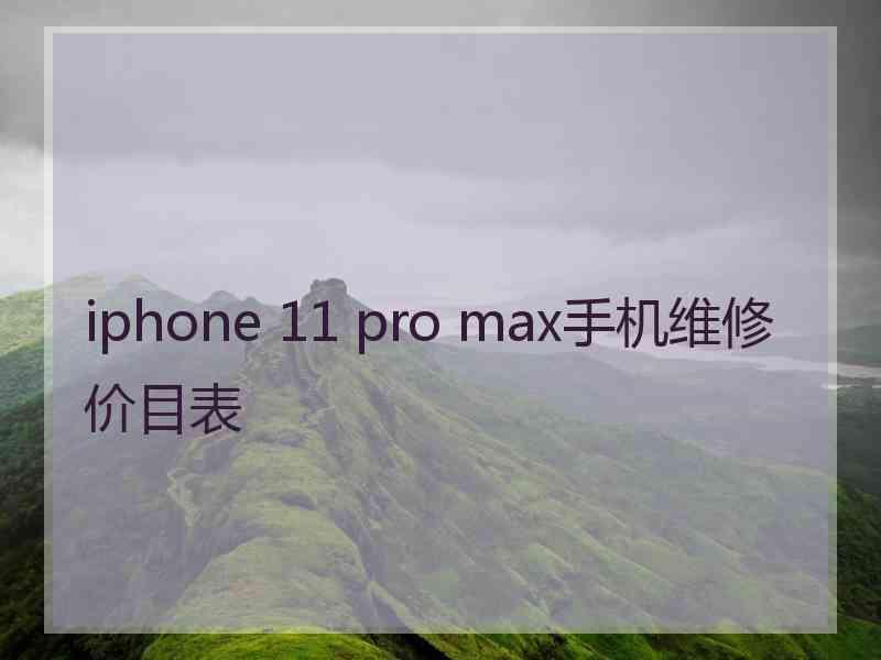 iphone 11 pro max手机维修价目表