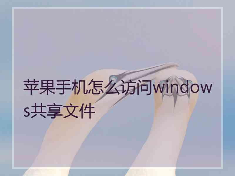 苹果手机怎么访问windows共享文件