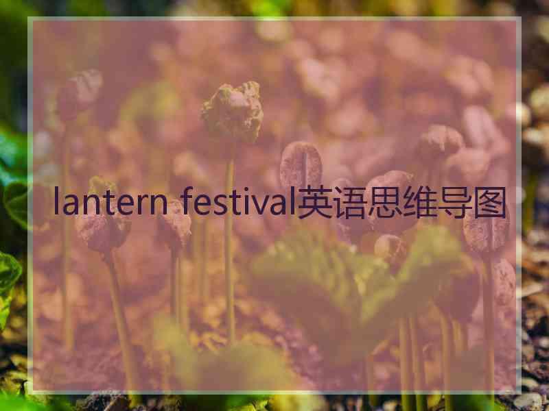 lantern festival英语思维导图