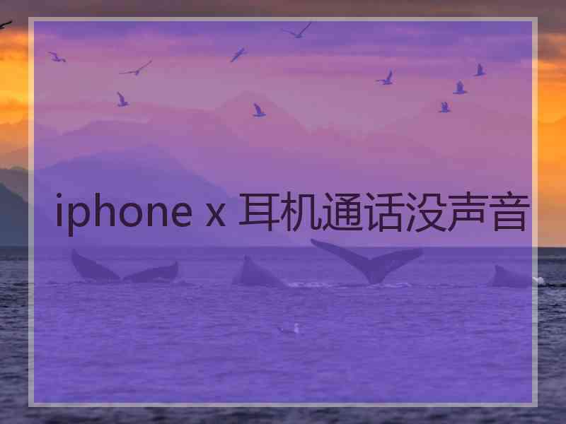 iphone x 耳机通话没声音