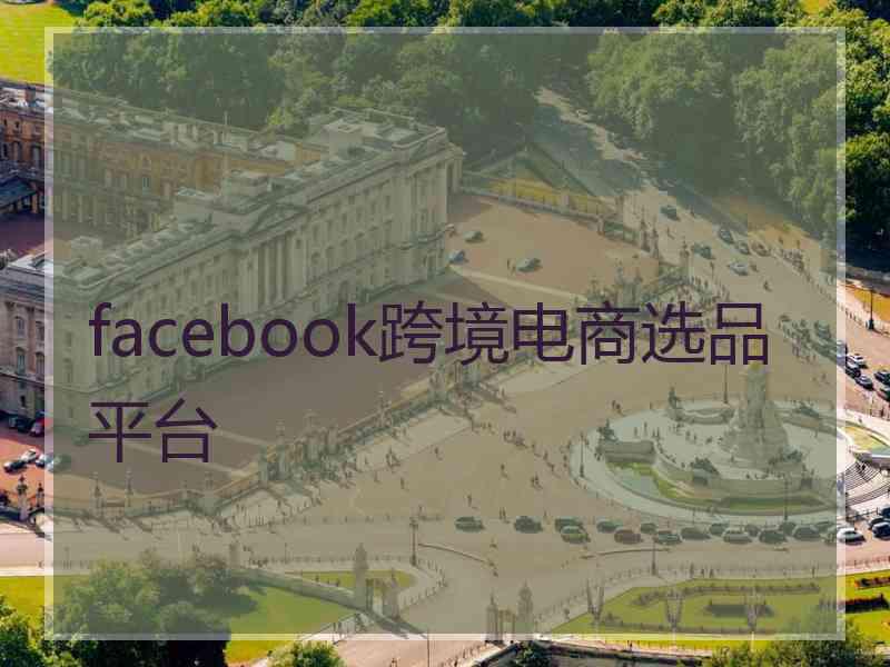 facebook跨境电商选品平台