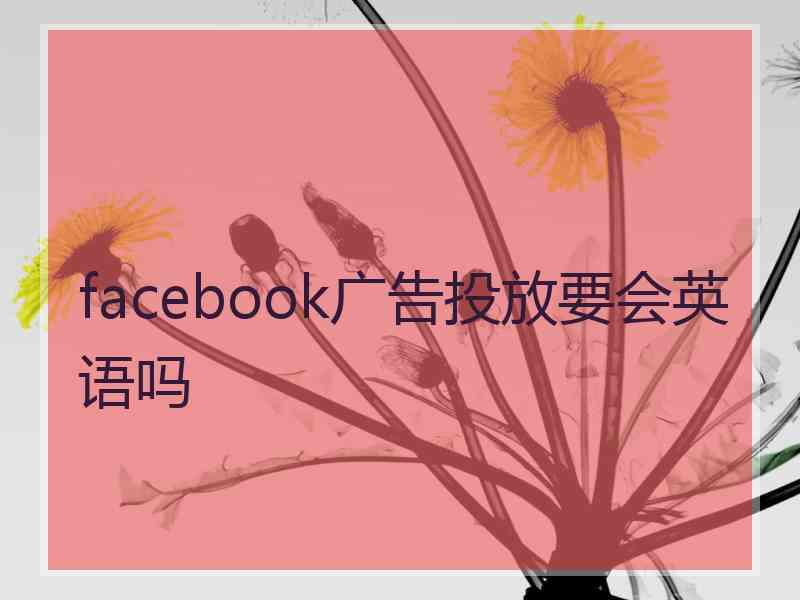 facebook广告投放要会英语吗