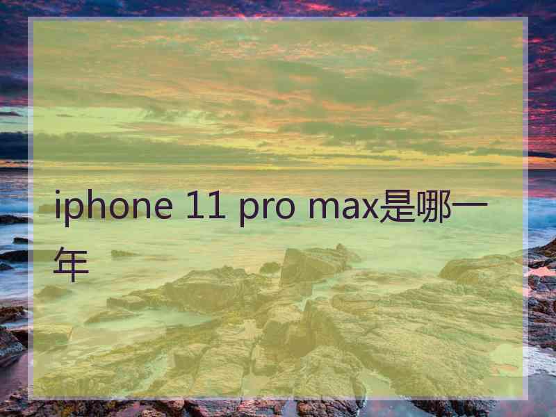 iphone 11 pro max是哪一年