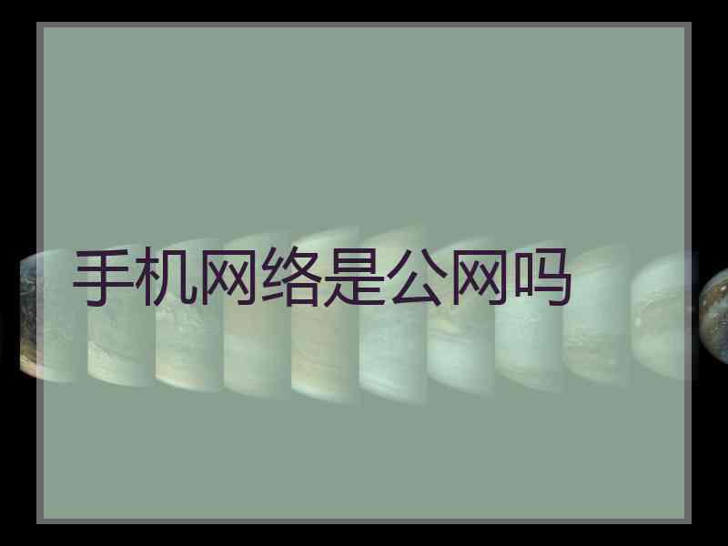 手机网络是公网吗