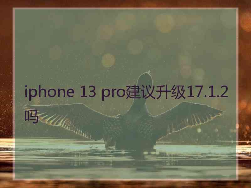 iphone 13 pro建议升级17.1.2吗