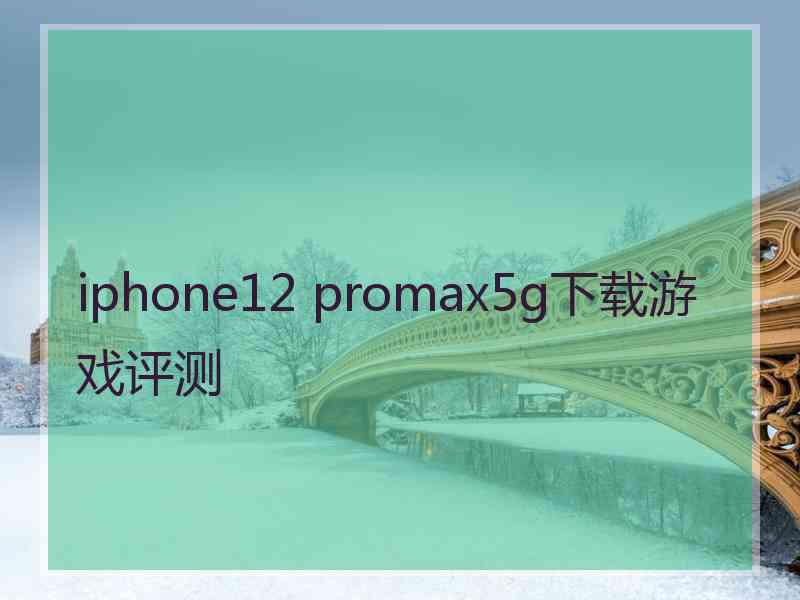 iphone12 promax5g下载游戏评测