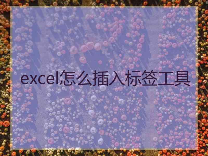 excel怎么插入标签工具