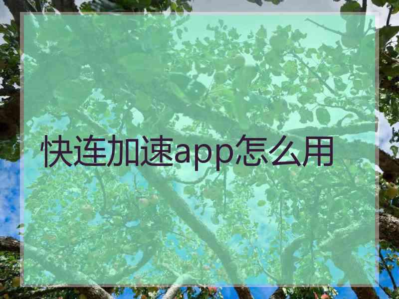 快连加速app怎么用