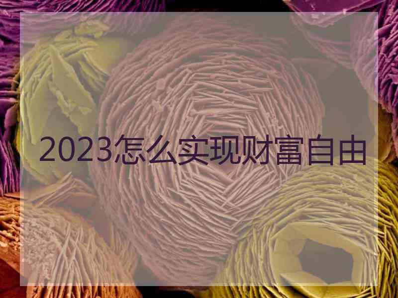 2023怎么实现财富自由