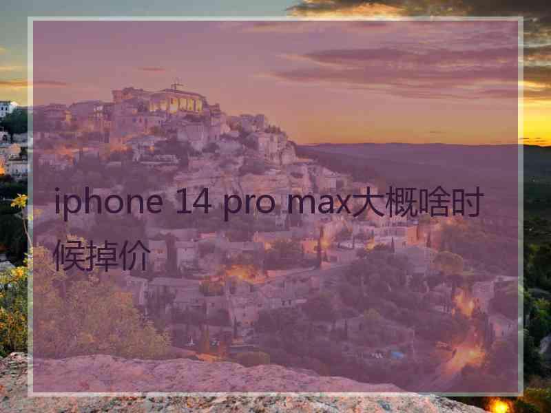 iphone 14 pro max大概啥时候掉价