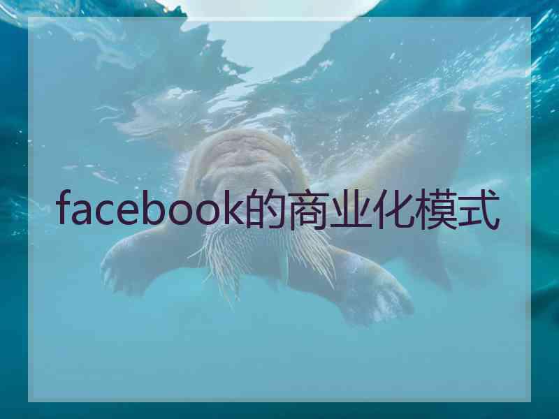 facebook的商业化模式