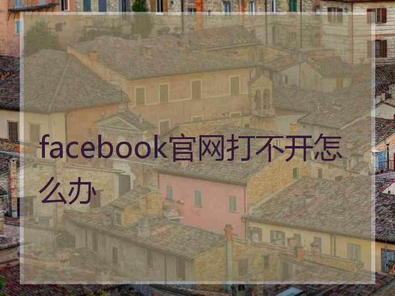 facebook官网打不开怎么办