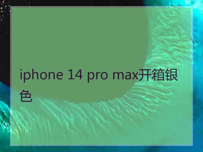 iphone 14 pro max开箱银色