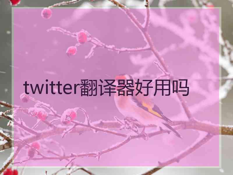 twitter翻译器好用吗