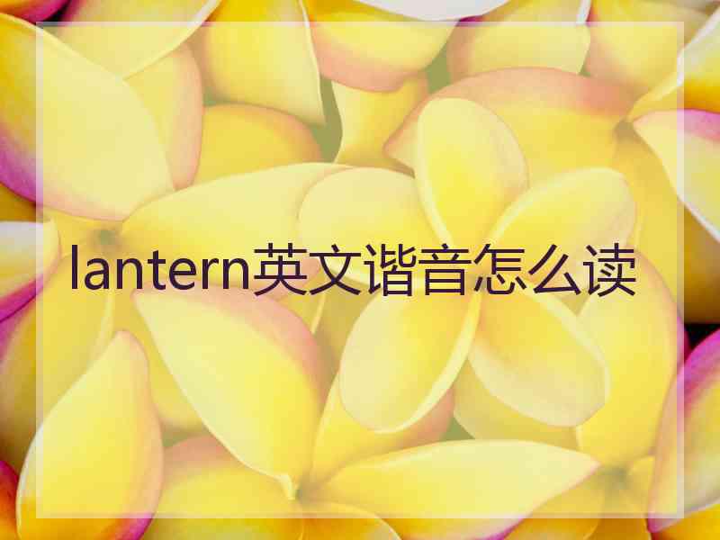 lantern英文谐音怎么读