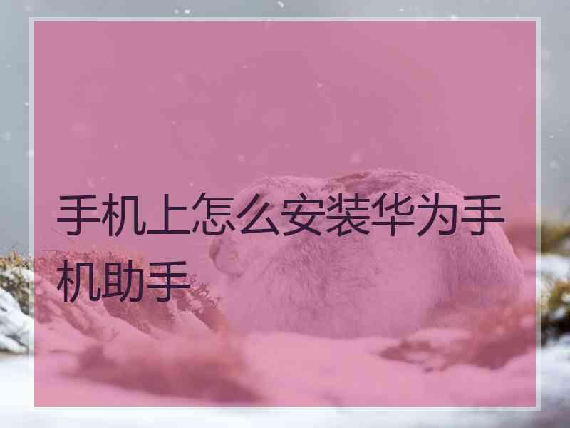 手机上怎么安装华为手机助手