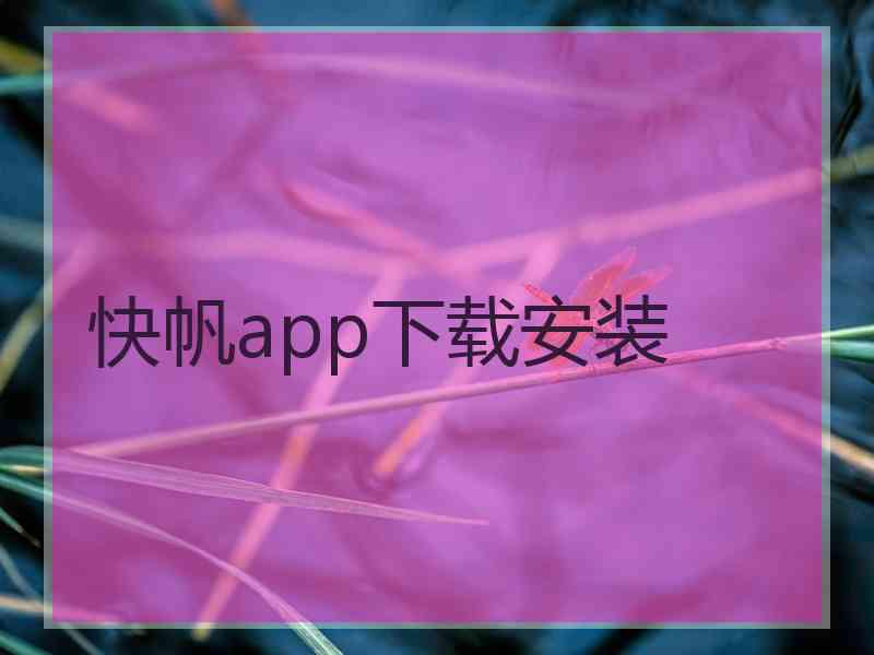 快帆app下载安装