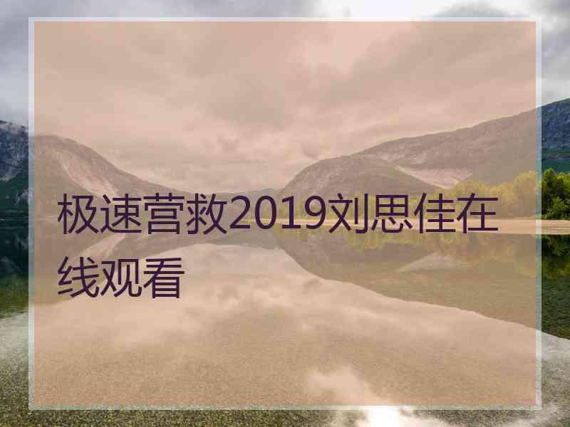 极速营救2019刘思佳在线观看