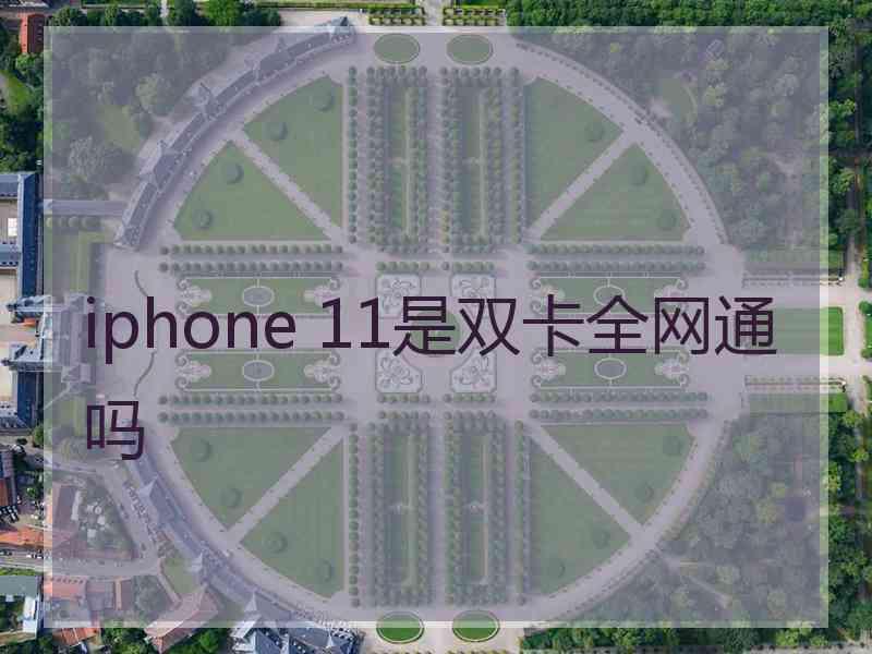 iphone 11是双卡全网通吗