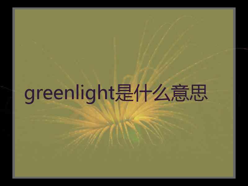 greenlight是什么意思