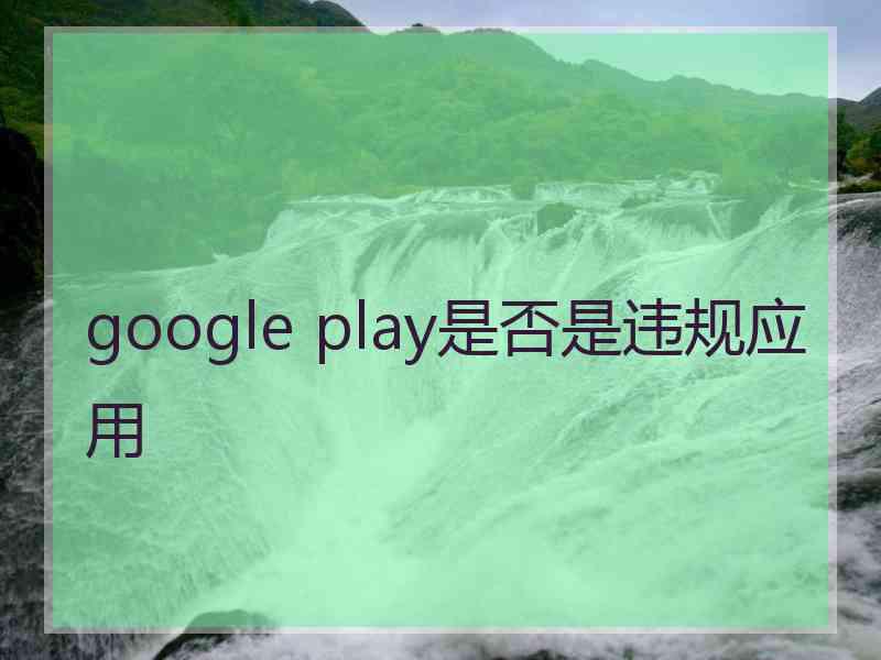 google play是否是违规应用